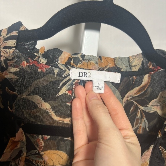 DR2 Floral Bell Sleeve Peasant Blouse Top - Picture 5 of 9